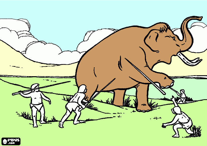 mamut avcıları boyama