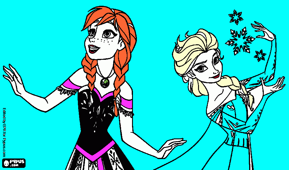 anna elsa yanyana  boyama