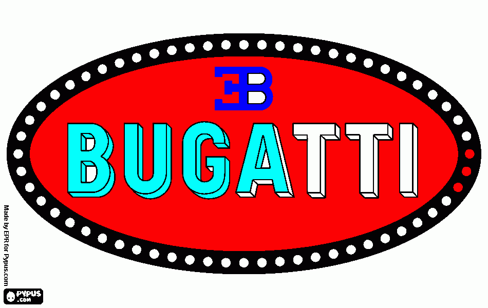araba logosu Bugatti boyama
