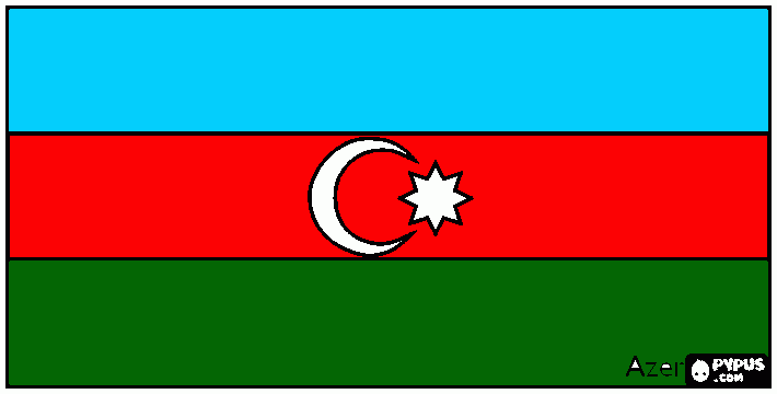 azerbeycan bayrağı boyama