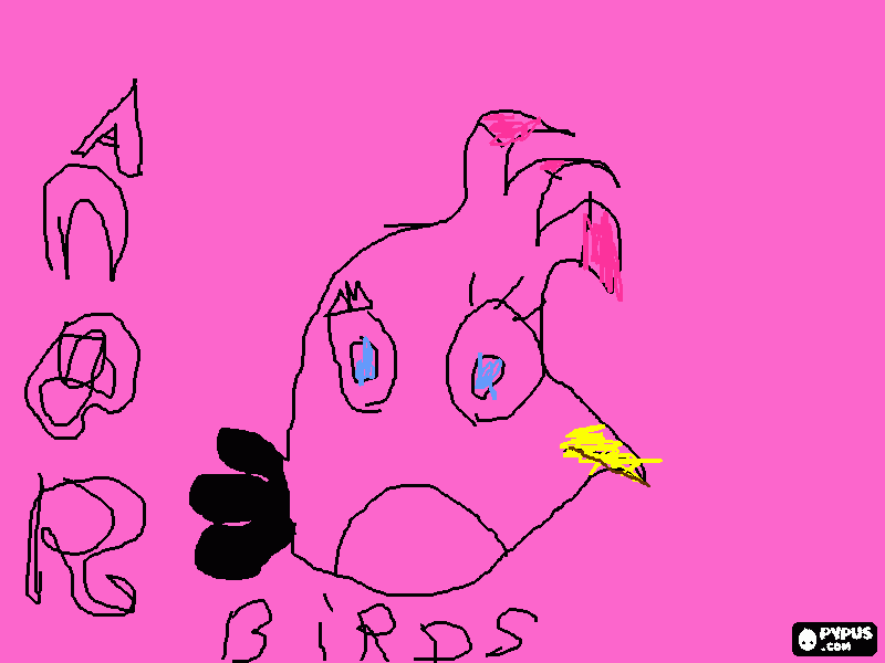 bu  pembe angry birds i çok  seviyorum boyama