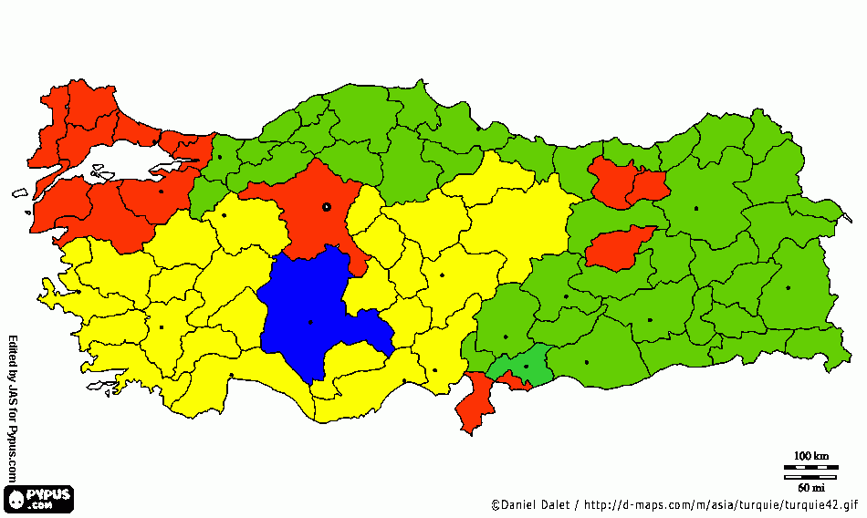 iller haritası boyama