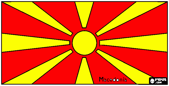 Makedonia cumhuriyeti bayrağı boyama