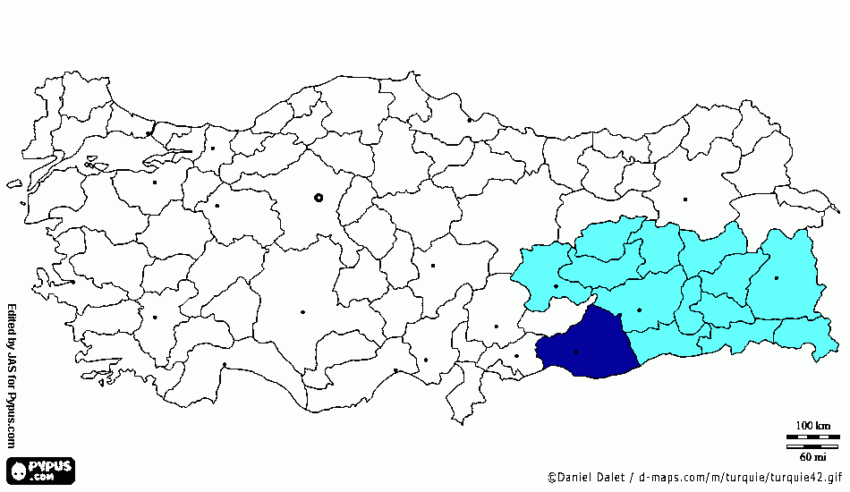 Malatya Bölge Haritası boyama