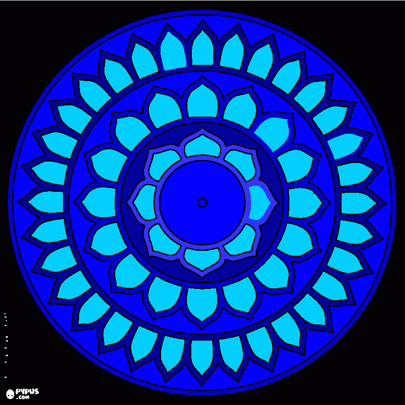 mandala derin mavilik boyama