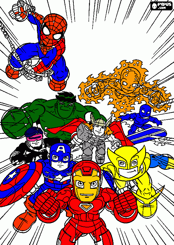 marvel boyama