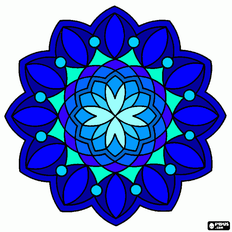 mavi mandala boyama