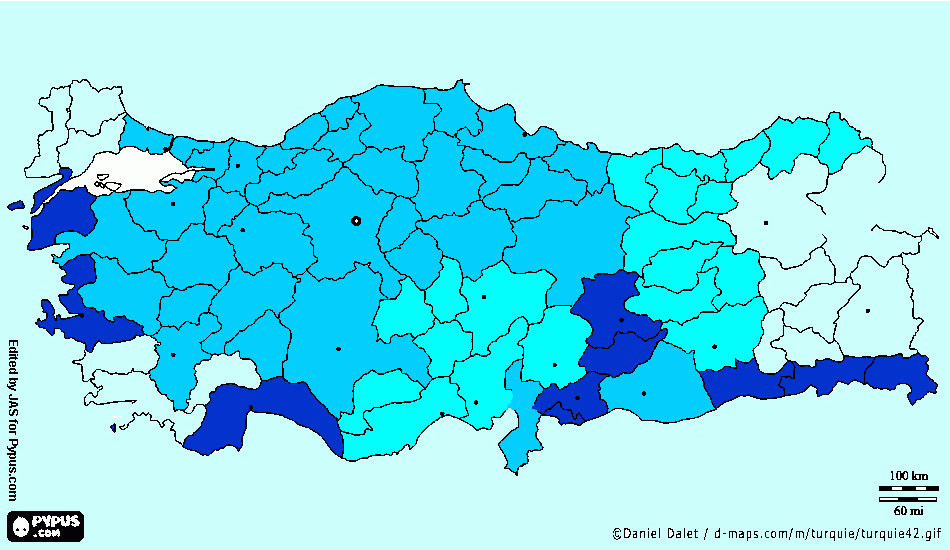 mavilerle türkiye haritası boyama