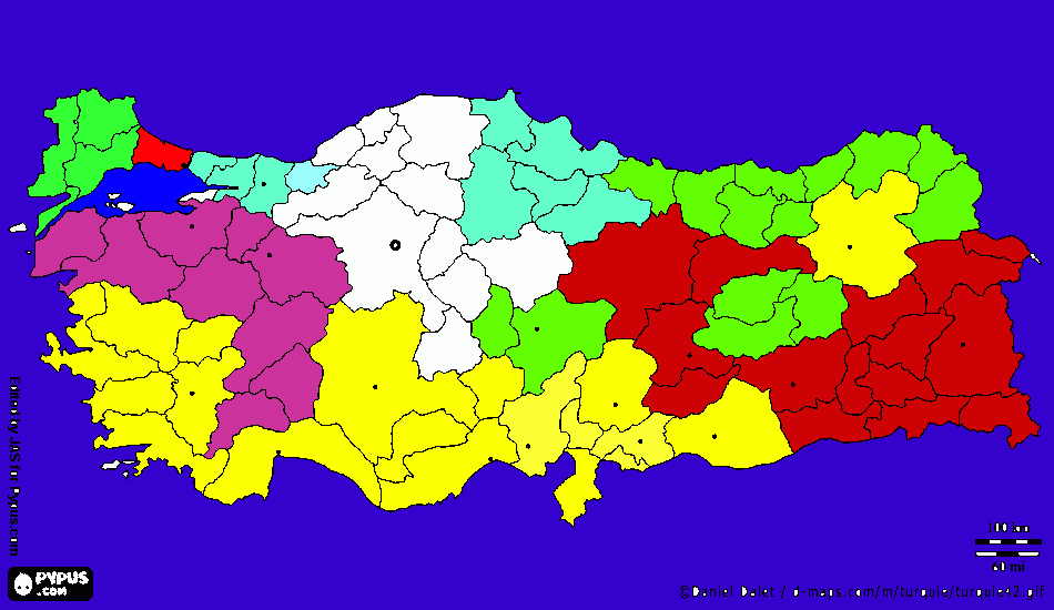 türkiye haritası  boyama