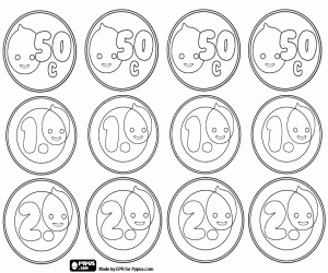 0,50, 1 ve 2 Pypus sikkeleri boyama