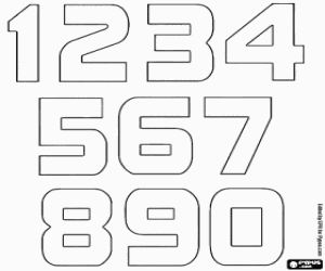 1 rakamları 9 ve 0 için boyama