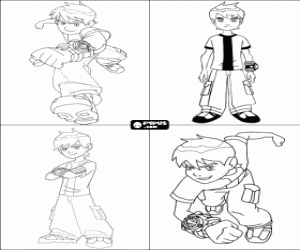 Ben 10 doğum günü davetiyeleri boyama