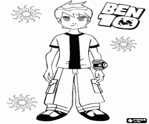 Ben 10 ve logolu Omnitrix boyama