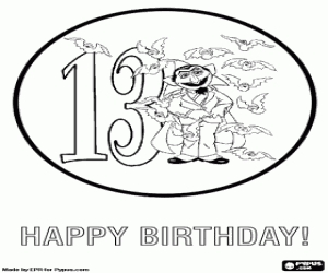 13 yaş'ın tebrik, Kont Drakula boyama