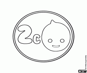 2 sent, bir sikke Pypus boyama