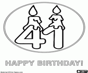 41 yaşında için tebrikler boyama