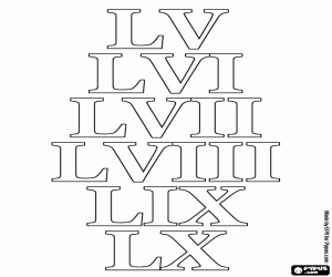 55 60'a Romalılar saymak için boyama