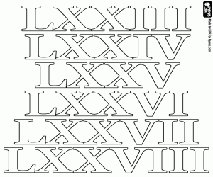 73 78 için Romalılar saymak için boyama