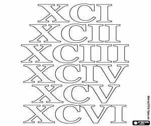 96 yılında Roma numaraları 91 boyama