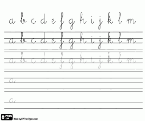 A'den M'ye küçük harfli alfabe boyama