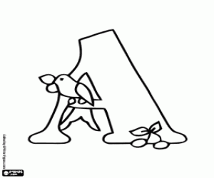 A harfi ve küçük bir kuş boyama