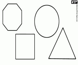 Dört adet 2B geometrik şekil boyama