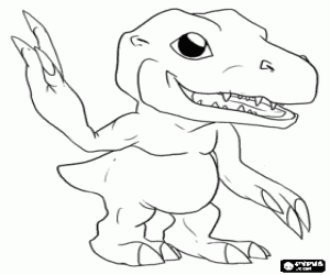 Agumon, bir digimon boyama
