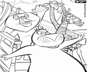 Alex, Marty, Gloria ve Melman, Madagaskar boyama