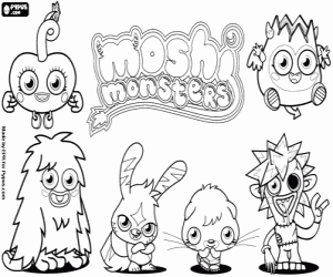 Altı Moshi Monsters boyama