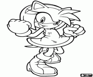 Amy Rose, bir Kirpi Sonic üzerinden boyama