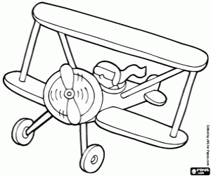 Antika uçak, önden görünüm boyama