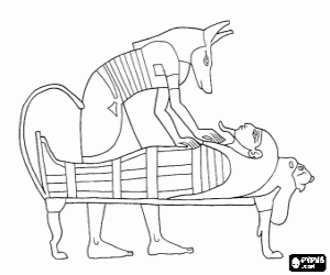 Anubis, Mısır mezar tanrısı boyama