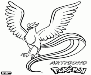 Articuno, efsanevi kuş Pokémon boyama