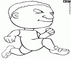 Bir atlet sprint boyama