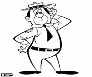 Ayı Yogi Smith sürdürür boyama