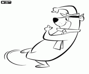 Ayı Yogi çalışmaya başlar boyama