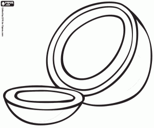 Açılan bir Hindistan cevizi boyama