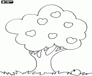 Bir ağaç meyve ile boyama