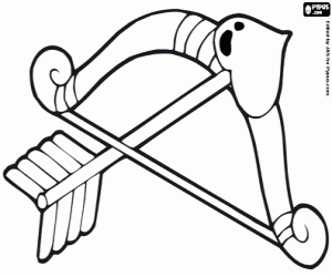 Aşk tanrısı ok ve yay boyama