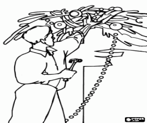 Baba ve Noel dekorasyon boyama