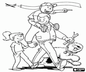 Babalar günü parkta boyama