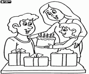 Babası onun kutlama boyama