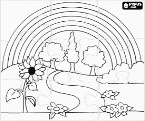 Bahar peyzaj bulmaca boyama