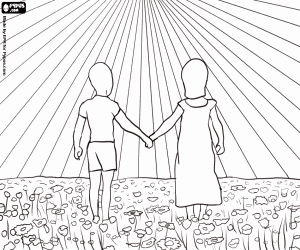 Bahar zevk çocuklar boyama