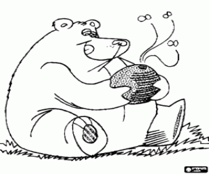 Bal arı kovanı ile ayı boyama