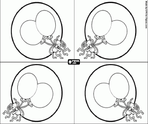 Balonlu parti davetiyeleri boyama
