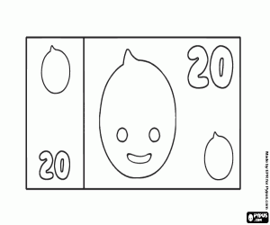 Bir banknot Pypus 20 boyama