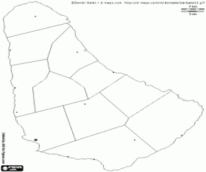 Barbados Haritası boyama