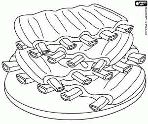 Barbekü için domuz yedek kaburga boyama
