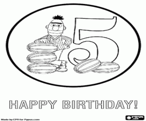 Bert ve 5 yıl için beş kavun boyama